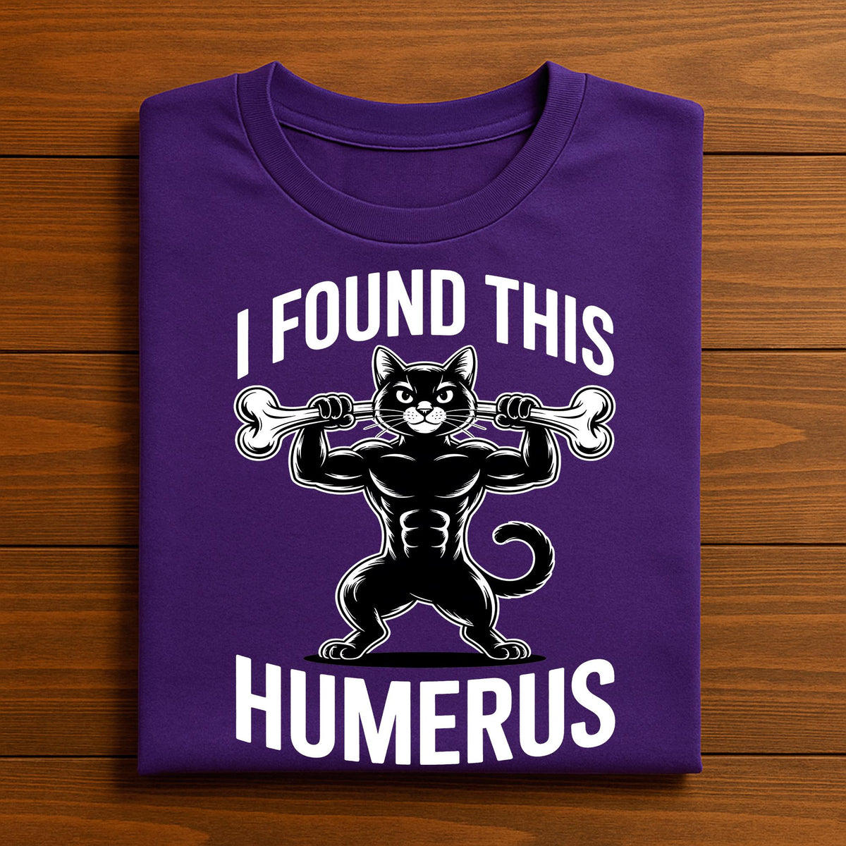 I Found This Humerus Shirt, Funny Halloween Cat Gym Tee, Muscular Cat Skeleton Bone Joke T-Shirt, Black Cat shirt, Funny Cat Sweatshirt