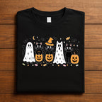 Halloween Cats Shirt Ghost Cat Witch Cat Pumpkins, Cute Spooky Cat Lover Tee