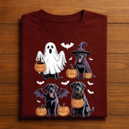 Cute Halloween Dogs Shirt with Costumes, Black Lab Ghost Bat Witch Tee, Funny Dog Lover Halloween Party Tee, Ghost Black Lab Halloween Shirt