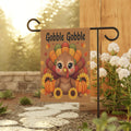 Gobble Gobble Garden Flag – Cute Thanksgiving Turkey Fall Sublimation Design for Rustic Autumn Decor, Thanksgiving Ya...