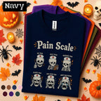 Nurse Pain Scale Halloween Shirt, Funny Skeleton Nurse Tee, Spooky Nursing Humor Gift, RN Medical Halloween T Shirt, Healthcare Worker Gift