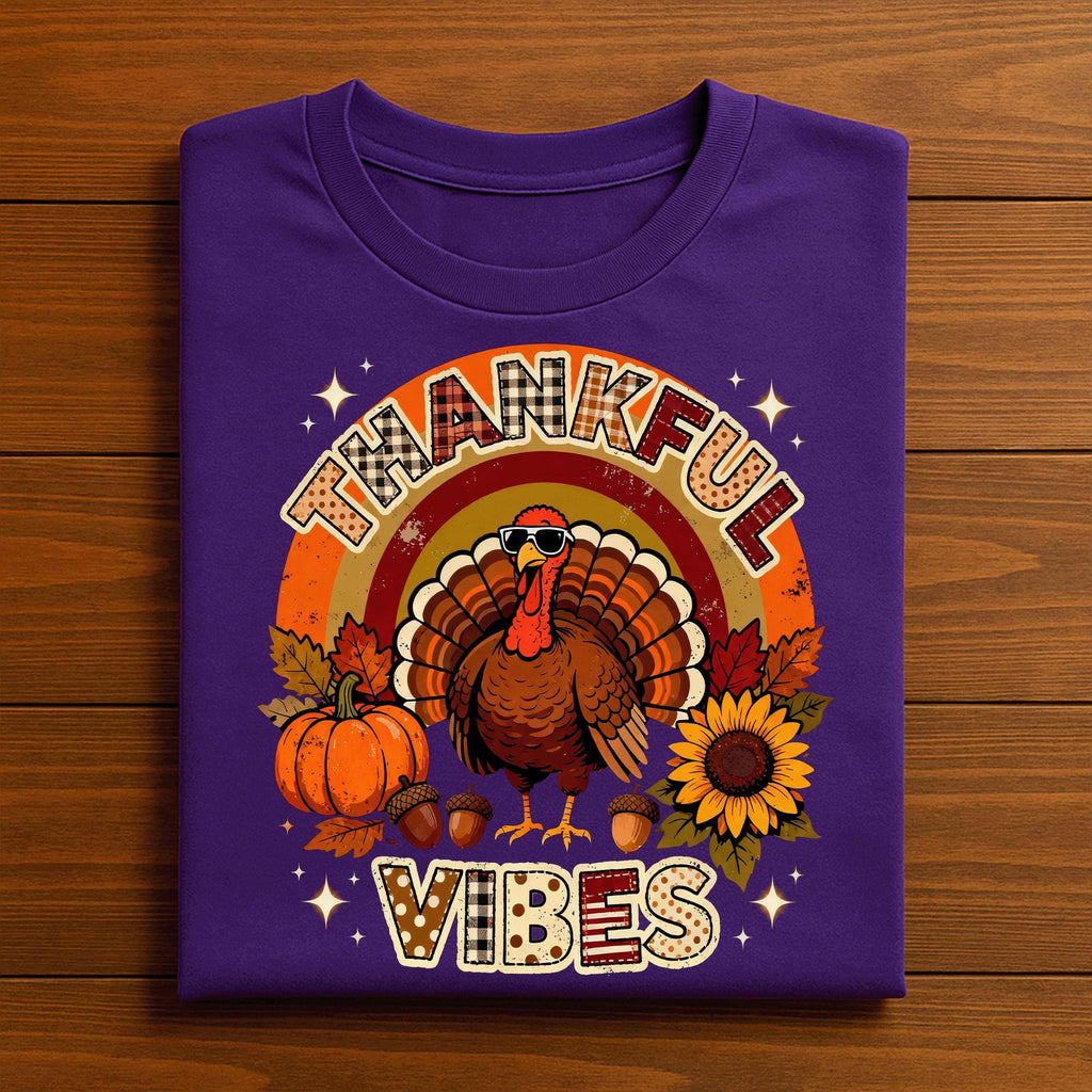 Fall Girls Turkey Thanksgiving for Women Thankful Vibes Shirt, Gift Thanksgiving Sweatshirt, Thanksgiving Hoodie, Thankful Shirt