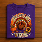 Fall Girls Turkey Thanksgiving for Women Thankful Vibes Shirt, Gift Thanksgiving Sweatshirt, Thanksgiving Hoodie, Thankful Shirt