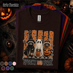 Spooky and Feral Halloween Shirt, Raccoon Ghost Tee, Funny Trash Panda Halloween T Shirt, Witchy Raccoon Spooky Season Fall Gift