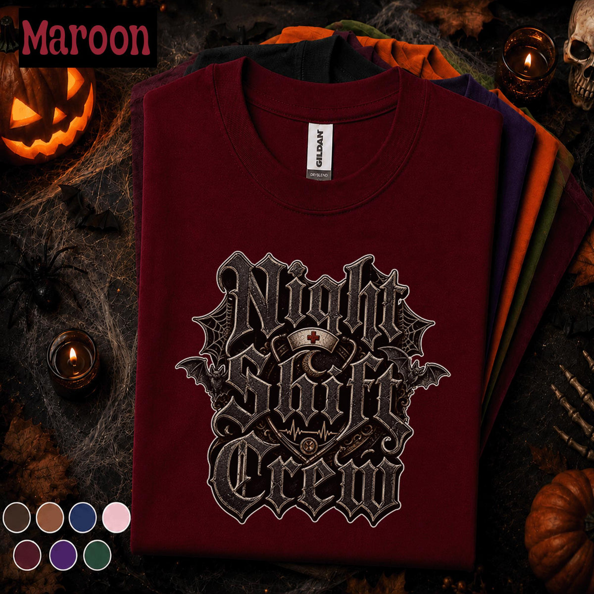 Night Shift Crew Halloween Shirt, Gothic Nurse Tee, Spooky Healthcare Worker Gift, ER Nurse Halloween T Shirt, Medical Staff Costume