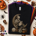 Skeleton Crochet Halloween Shirt, Gothic Yarn Lover Tee