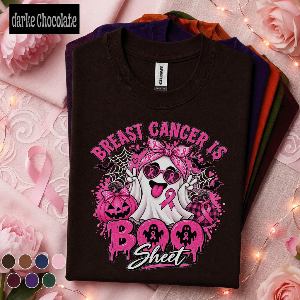 Breast Cancer Awareness Halloween Shirt, Breast Cancer Is Boo Sheet Ghost Tee, Pink Ribbon Spooky Season Shirt, October Warrior Gift Tee