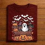 Halloween Dogs Pumpkin Wagon Shirt Puppy Ghost Witches Fall Pet Lover Costume T-Shirt Spooky Dog Mom Sweatshirt, Dach...
