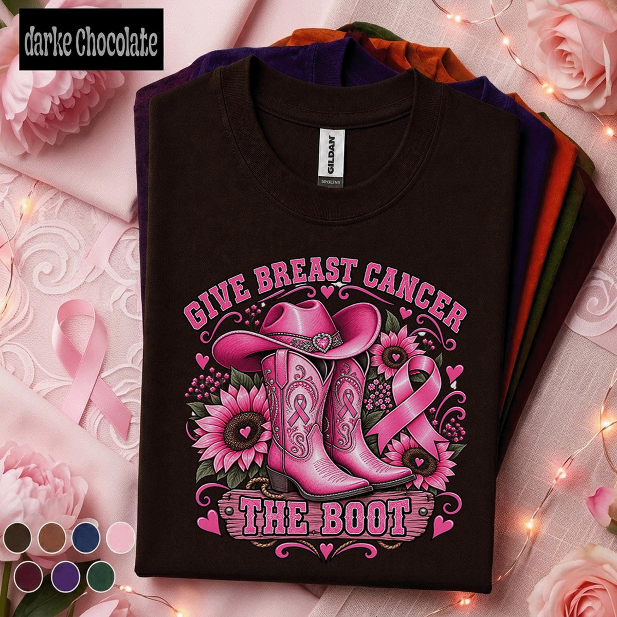 Breast Cancer Awareness Shirt, Give Breast Cancer the Boot Tee, Pink Ribbon Cowgirl Shirt, Western Cancer Fighter Gift for Women Mom