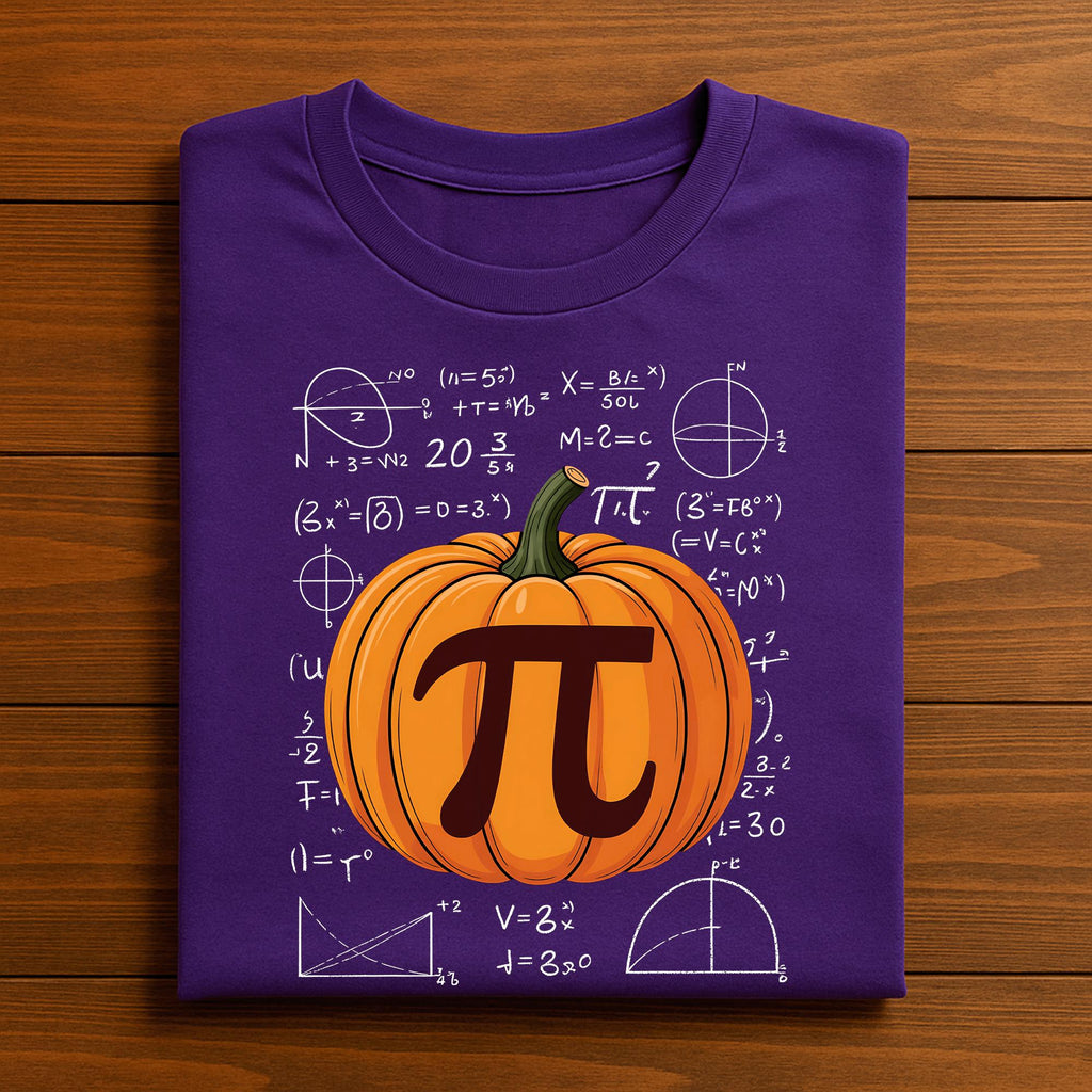 Pumpkin Pi Math Shirt Funny Halloween Teacher Tee With Pumpkin Pi Symbol & Math Formulas Perfect For Nerds Students And Geek Spooky Costume