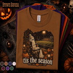 Tis the Season Football Halloween Shirt, Spooky Ghost Game Day Tee, Fall Football Shirt, Pumpkin Sports Fan Gift, Autumn Stadium Tee