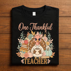 One Thankful Teacher Shirt, Turkey Thanksgiving Teacher Shirt