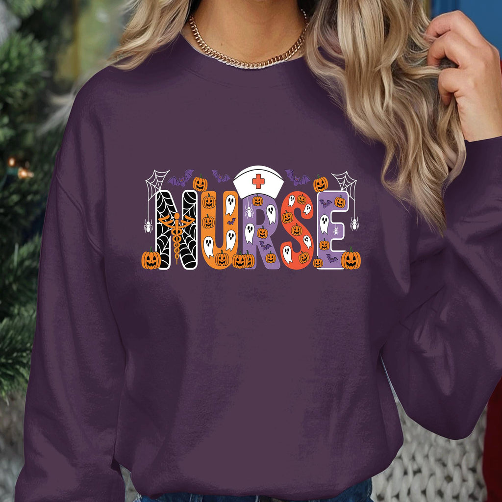 Halloween Nurse Shirt, Spooky Pumpkin Ghost Nurse Tee, Cute Scary Medical Halloween Costume Shirt For Nurses, Halloween Nurse Sweatshirt
