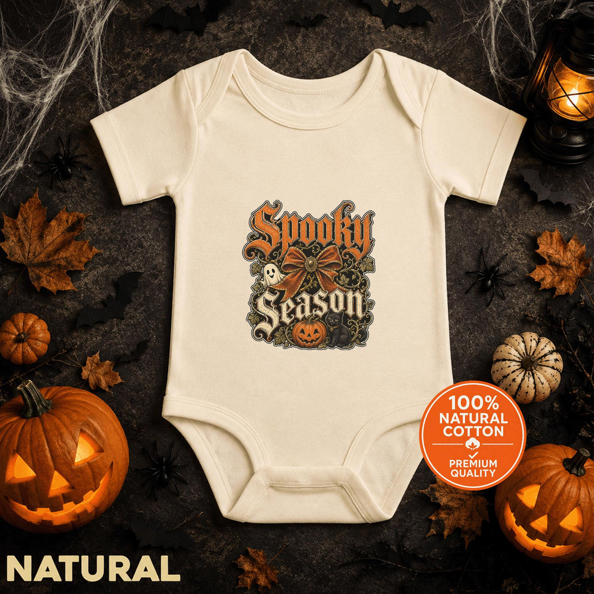 Spooky Season Baby Bodysuit, Vintage Halloween Infant Outfit