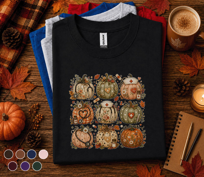 Fall Nurse Pumpkin Shirt, Cute Nurse Pumpkin Tee