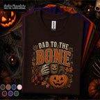 Dad to the Bone Halloween Shirt, Funny Skeleton Dad Tee, Pumpkin Coffee Spooky Father Gift, Vintage Fall Dad Joke Shirt Grandpa