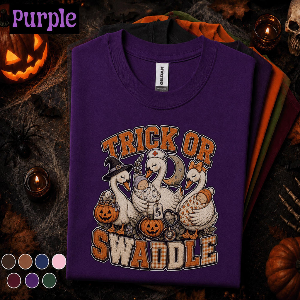 Trick or Swaddle Halloween Shirt, NICU Nurse Halloween Tee, Cute Newborn Nurse Gift, Labor Delivery Nurse Shirt, Spooky Baby Nursing Tee