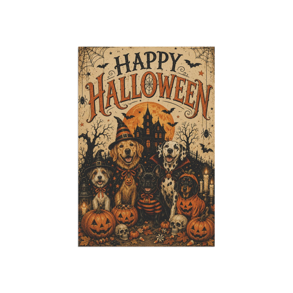 Halloween Dog Garden Flag, Happy Halloween Puppy Yard Decor, Spooky Dogs Pumpkin Flag, Haunted House Pet Lover Outdoor Porch Decoration