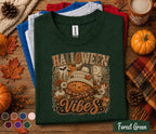 Halloween Vibes Shirt, Cute Pumpkin Ghost Tee, Spooky Season Fall Shirt, Cozy Autumn Pumpkin Shirt, Funny Halloween Sweatshirt Gift Women