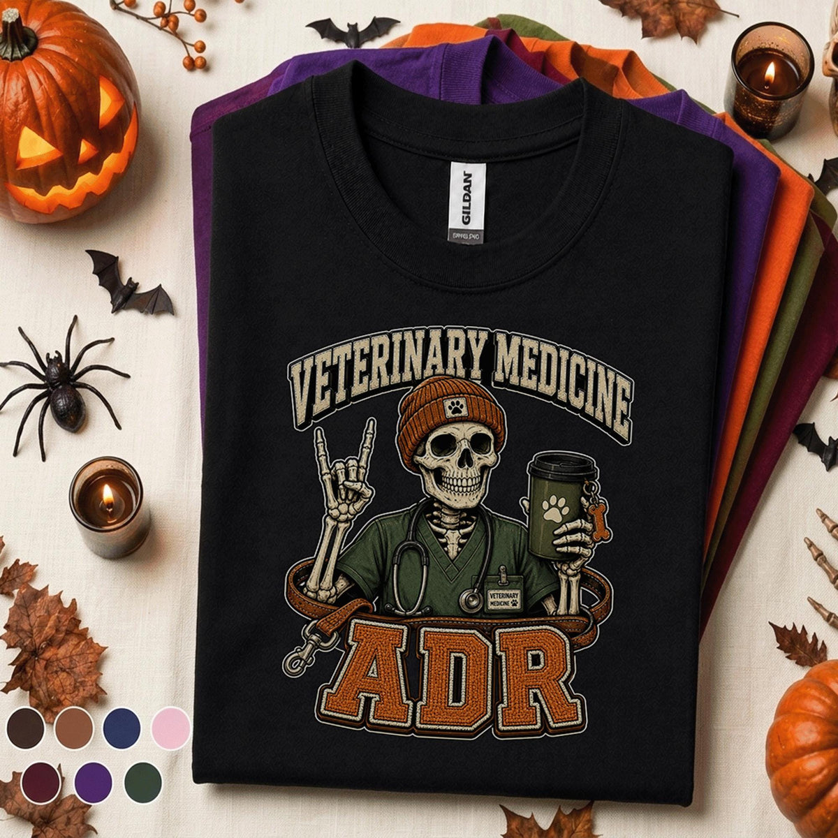 Veterinary Medicine ADR Halloween Shirt, Skeleton Veterinarian Tee