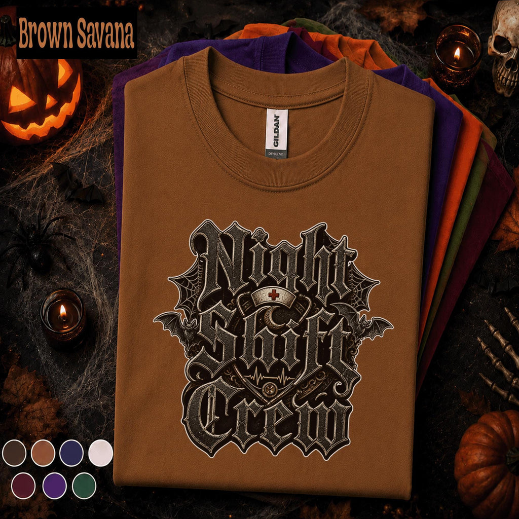 Night Shift Crew Halloween Shirt, Gothic Nurse Tee, Spooky Healthcare Worker Gift, ER Nurse Halloween T Shirt, Medical Staff Costume