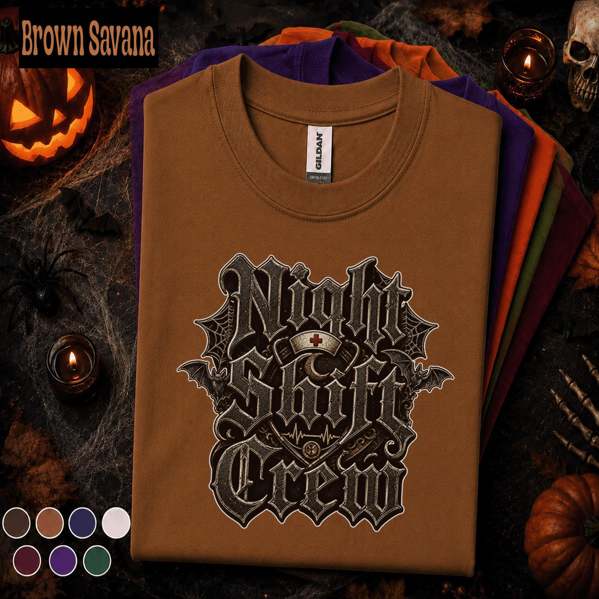Night Shift Crew Halloween Shirt, Gothic Nurse Tee, Spooky Healthcare Worker Gift, ER Nurse Halloween T Shirt, Medical Staff Costume