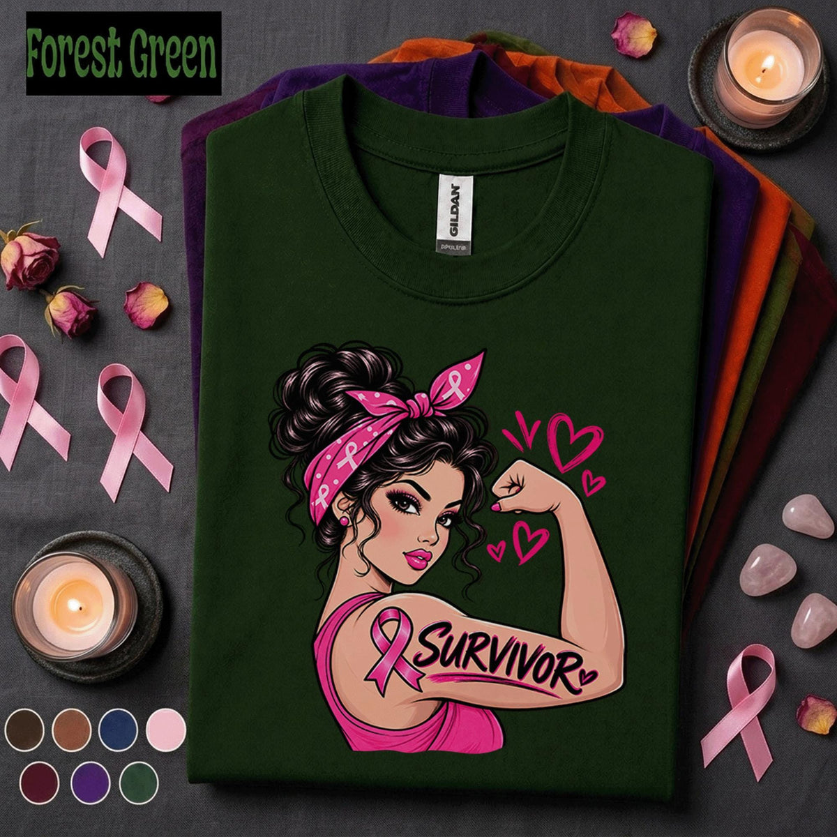 Breast Cancer Survivor Shirt, Strong Woman Pink Ribbon Tee, Breast Cancer Awareness Month Shirt, Warrior Fighter Gift for Women