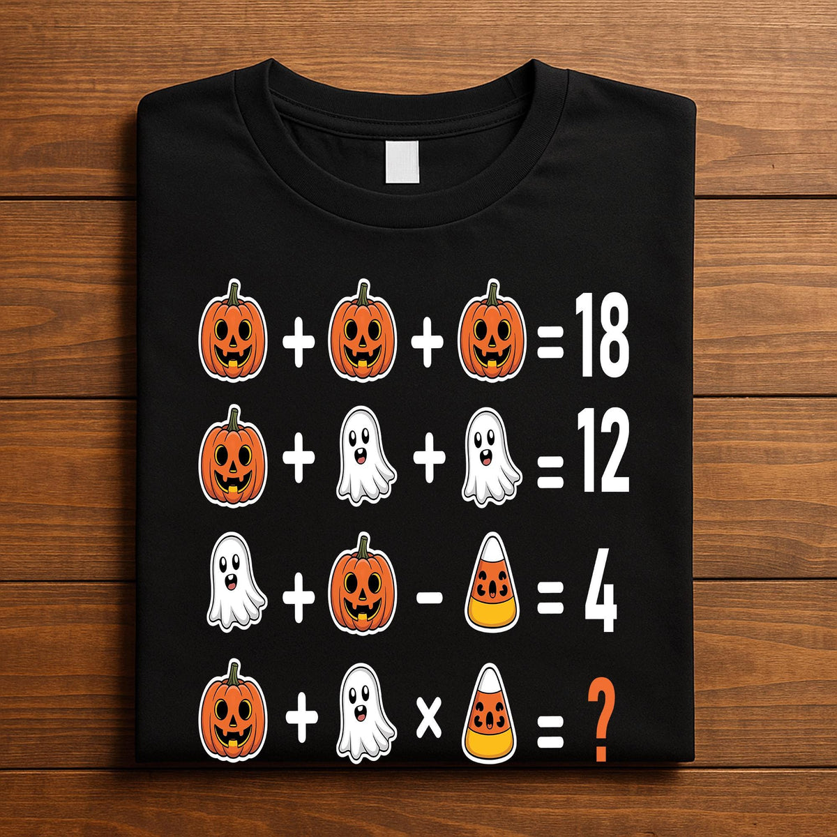 Teacher Halloween Math Puzzle Shirt Pumpkin Ghost Teacher Tee, Funny Spooky Teacher Tee