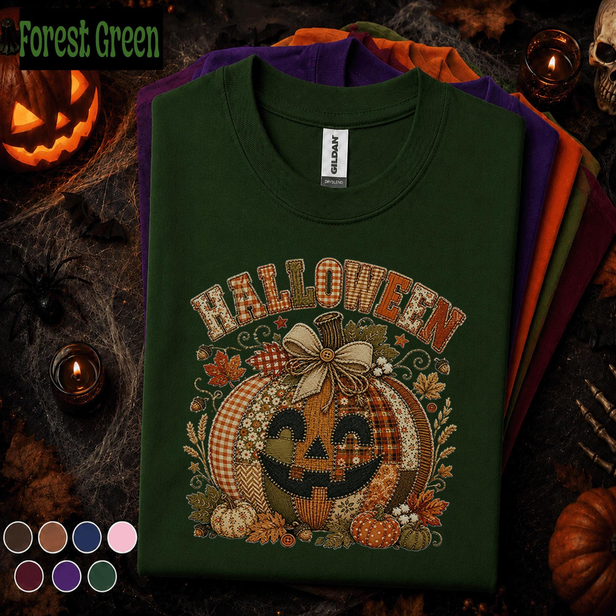 Halloween Patchwork Pumpkin Shirt, Cute Jack O Lantern Tee, Rustic Fall Shirt, Vintage Pumpkin Tee, Spooky Season Gift for Women