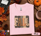 Fall Shirt, Rustic Autumn Tee, Cozy Fall Season T-Shirt, Leopard Plaid Floral Lettering, Pumpkin Patch Outfit, Thanksgiving Gift