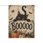 Black Cat Halloween Garden Flag, Boo Pumpkin Yard Decor, Spooky Spider Web Flag, Vintage Farmhouse Halloween Outdoor Porch Decoration