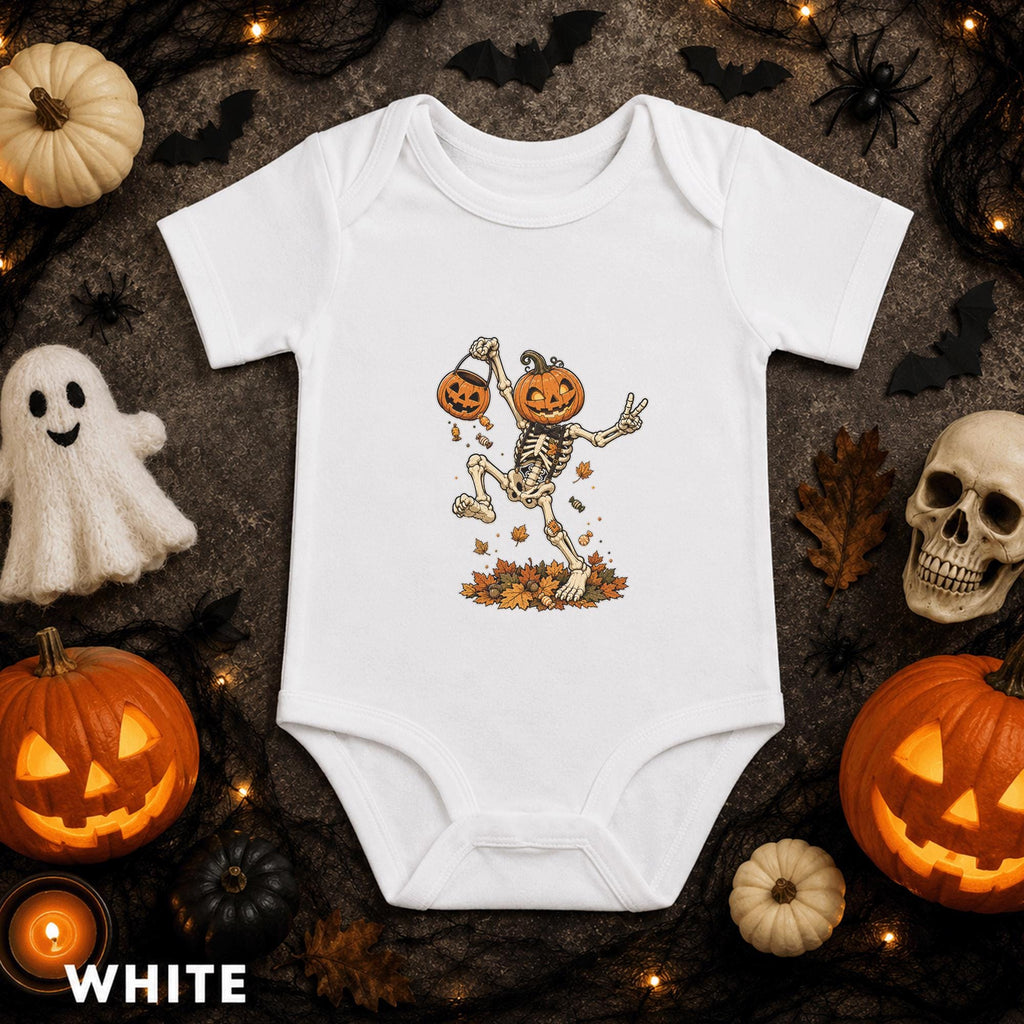 Baby Halloween Bodysuit, Pumpkin Skeleton Baby Shirt, Spooky Cute Infant Outfit, Baby Gift, Fall Newborn Onesie, Halloween Costume