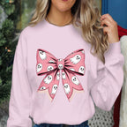 Cute Ghost Bow Shirt, Halloween Ribbon Spirit Tee, Kawaii Coquette Ghost Bow Top, Spooky Season Girl Shirt, Haunted Bow Halloween Sweatshirt