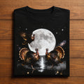 Three Turkeys Moon Scene Funny Thanksgiving Shirt, Turkey Shirt