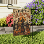 Halloween Dog Garden Flag, Happy Halloween Puppy Yard Decor, Spooky Dogs Pumpkin Flag, Haunted House Pet Lover Outdoor Porch Decoration