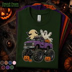 Halloween Monster Truck Shirt, Purple Pickup Ghost Tee, Pumpkin Truck T Shirt, Spooky Off Road, Kids Youth Boys Halloween Gift Truck Lovers