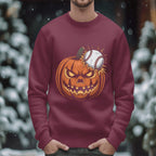 Scary Jack O Lantern Baseball Halloween Shirt, Ghost Baseball Sweatshirt, Game Day Shirt, Baseball Shirt, Spooky Sports Fan Baseball Pumpkin