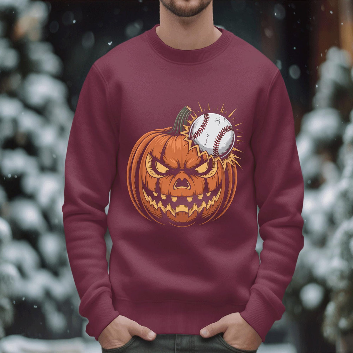 Scary Jack O Lantern Baseball Halloween Shirt, Ghost Baseball Sweatshirt, Game Day Shirt, Baseball Shirt, Spooky Sports Fan Baseball Pumpkin