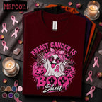 Breast Cancer Awareness Halloween Shirt, Breast Cancer Is Boo Sheet Ghost Tee, Pink Ribbon Spooky Season Shirt, October Warrior Gift Tee