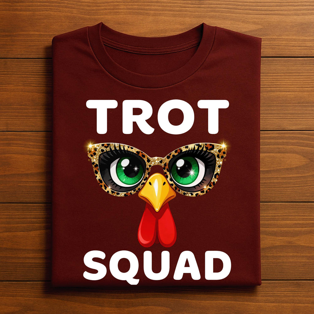 Run Thanksgiving Running Turkey Trot Shirt Women Trot Squad Shirt, Fall Family Thanksgiving Matching Tee