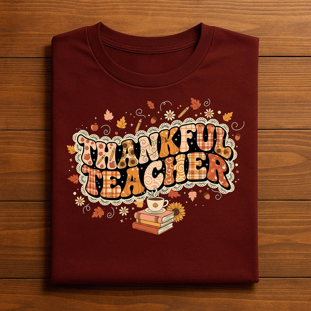 Cute Turkey Thanksgiving Teacher Shirt One Thankful Teacher Autumn Fall Harvest Classroom Tee, Gift Teacher Thanksgiving Sweatshirt