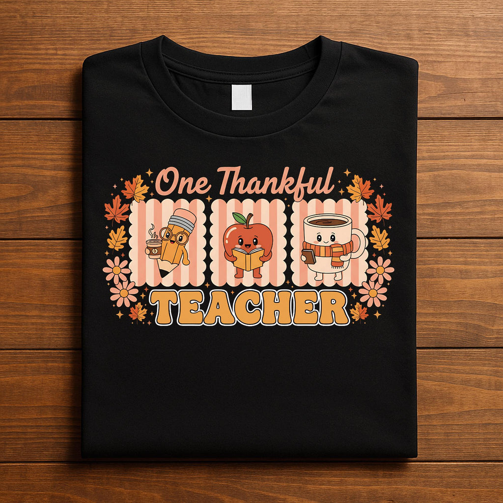 Thanksgiving Teach Fall Outfit Teacher Autumn Pumpkin Classroom Shirt, One Thankful Teacher shirt, Gift Teacher Thanksgiving Sweatshirt