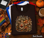 Cute Fall Kitten Shirt, Autumn Cat Apple Basket Tee, Cozy Harvest Cat Lover T-Shirt, Pumpkin Season Gift, Thanksgiving Outfit