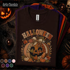 Halloween Patchwork Pumpkin Shirt, Cute Jack O Lantern Tee, Rustic Fall Shirt, Vintage Pumpkin Tee, Spooky Season Gift for Women