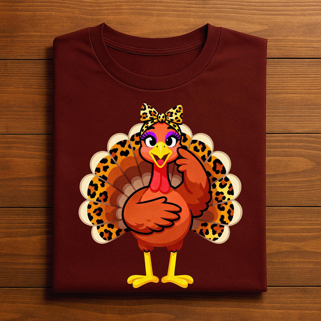 Leopard Turkey Shirt Women Thanksgiving Tee Cute Fall Outfit for Women Autumn, Girl Thanksgiving For Women, Gift Thanksgiving Sweatshirt