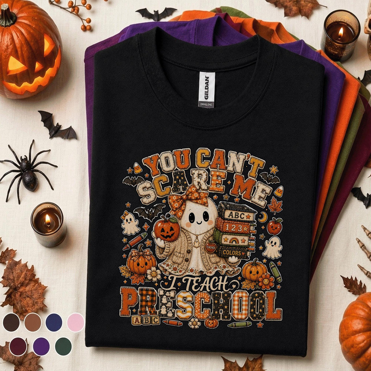 Preschool Teacher Halloween Shirt, You Cant Scare Me I Teach Preschool Tee