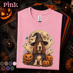 Basset Hound Halloween Shirt, Witch Dog Pumpkin Tee, Spooky Ghost Dog Shirt, Cute Halloween Pet Lover Gift, Fall Witchy Tee