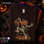Pumpkin Skeleton Halloween Shirt, funny Skeleton Tee, Jack O Lantern Top, Funny Spooky Season Shirt, Halloween Gift