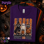 Spooky and Feral Halloween Shirt, Raccoon Ghost Tee, Funny Trash Panda Halloween T Shirt, Witchy Raccoon Spooky Season Fall Gift