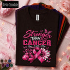 Breast Cancer Awareness Shirt, Stronger Than Cancer Tee, Pink Ribbon Fighter Shirt, Hope Fight Win Gift, October Support Survivor Tee
